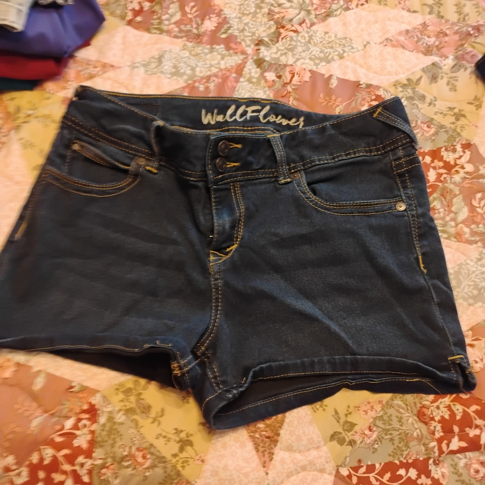 Wallflower Dark Blue Denim Shorts